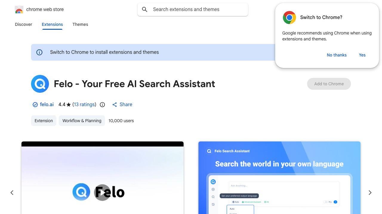 Felo - Your Free AI Search Assistant 网站截图