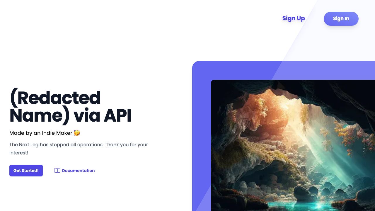 Midjourney API by The Next Leg 网站截图