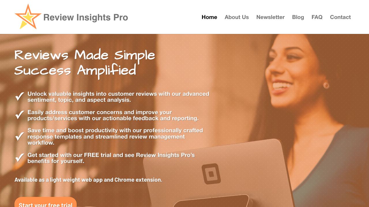 Review Insights Pro website screenshot