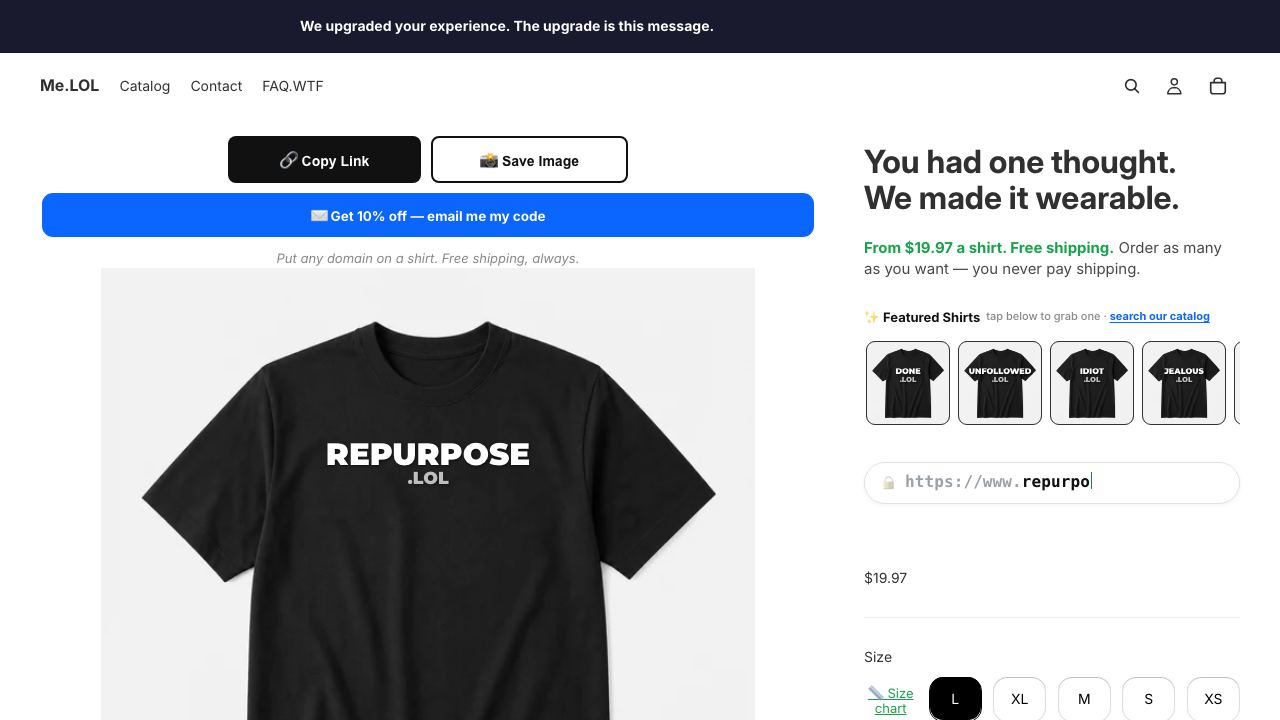 Repurpose LOL website screenshot