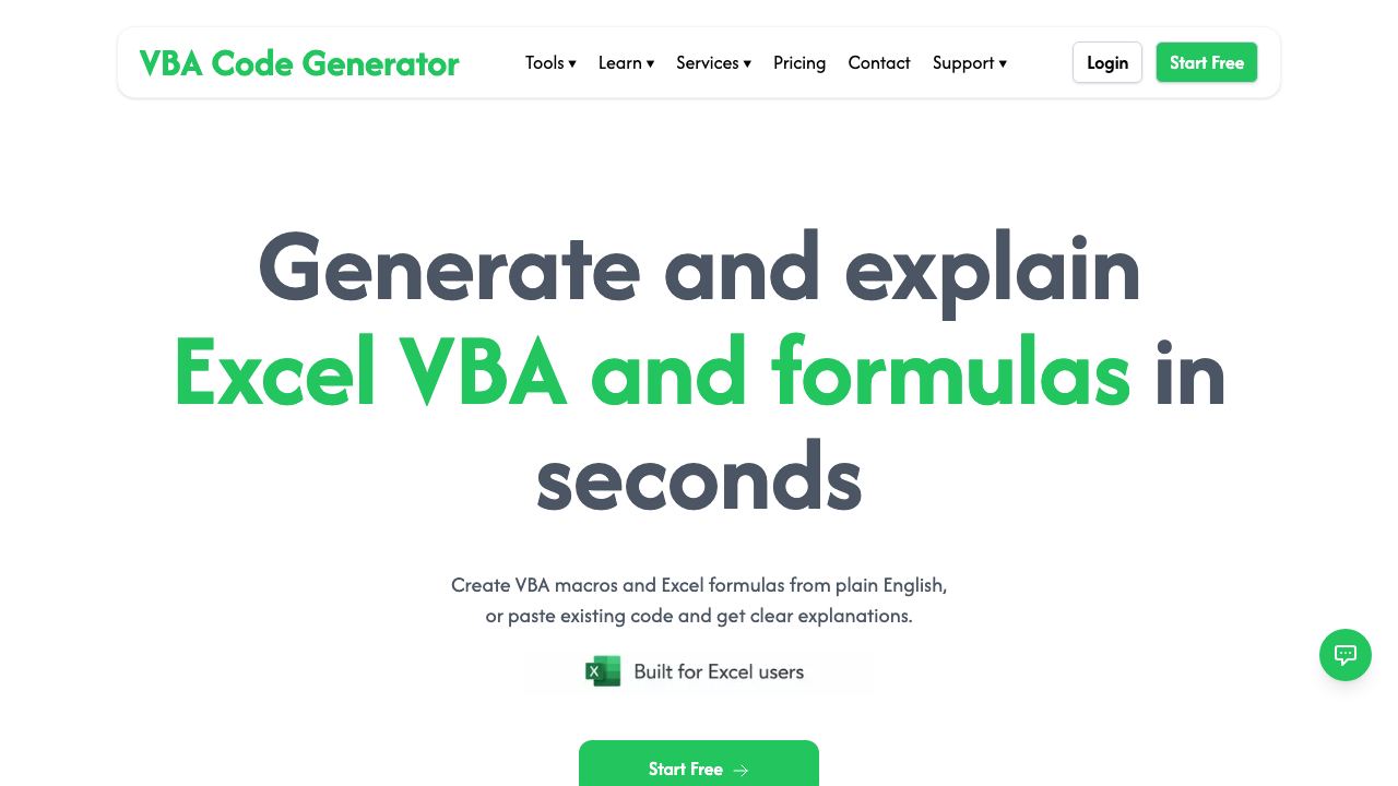 VBA Code Generator 网站截图