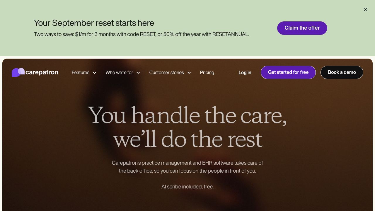 Carepatron 网站截图