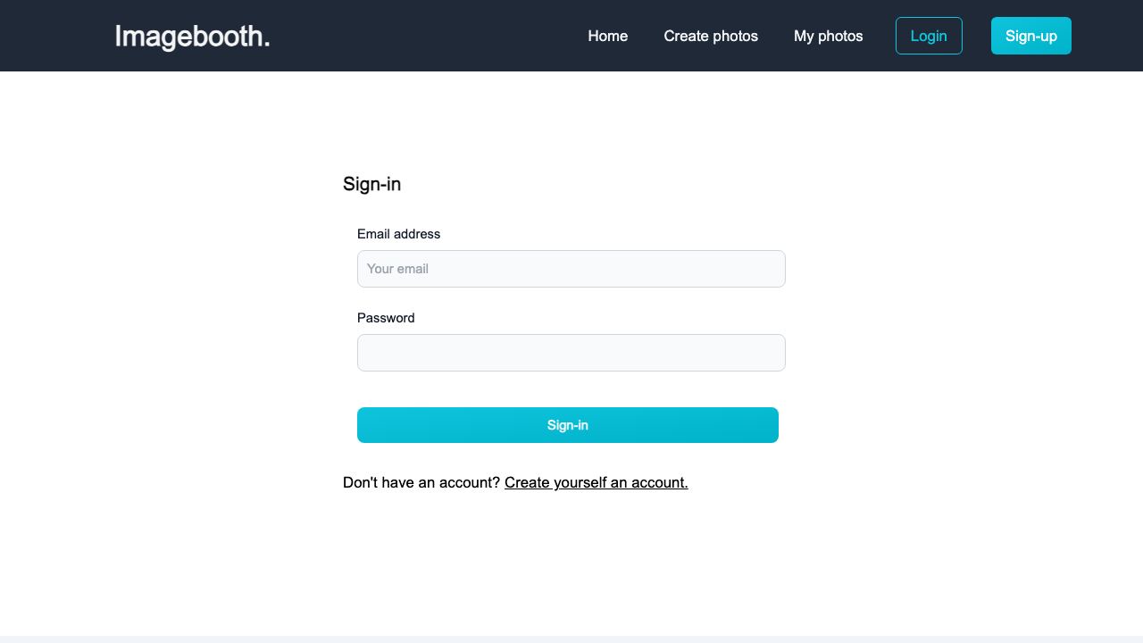 Imagebooth website screenshot