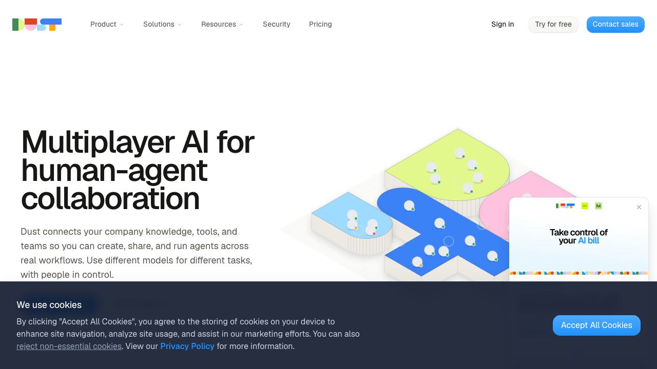 Dust website screenshot