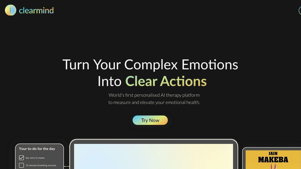 Clearmind website screenshot