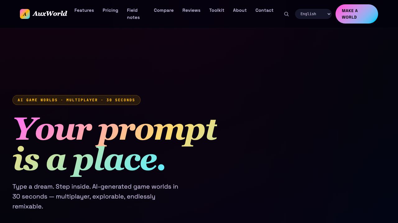 AuxWorld website screenshot
