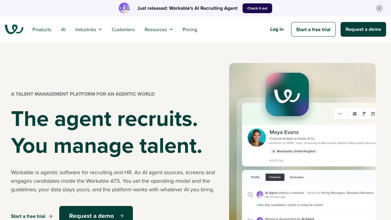 Workable website screenshot