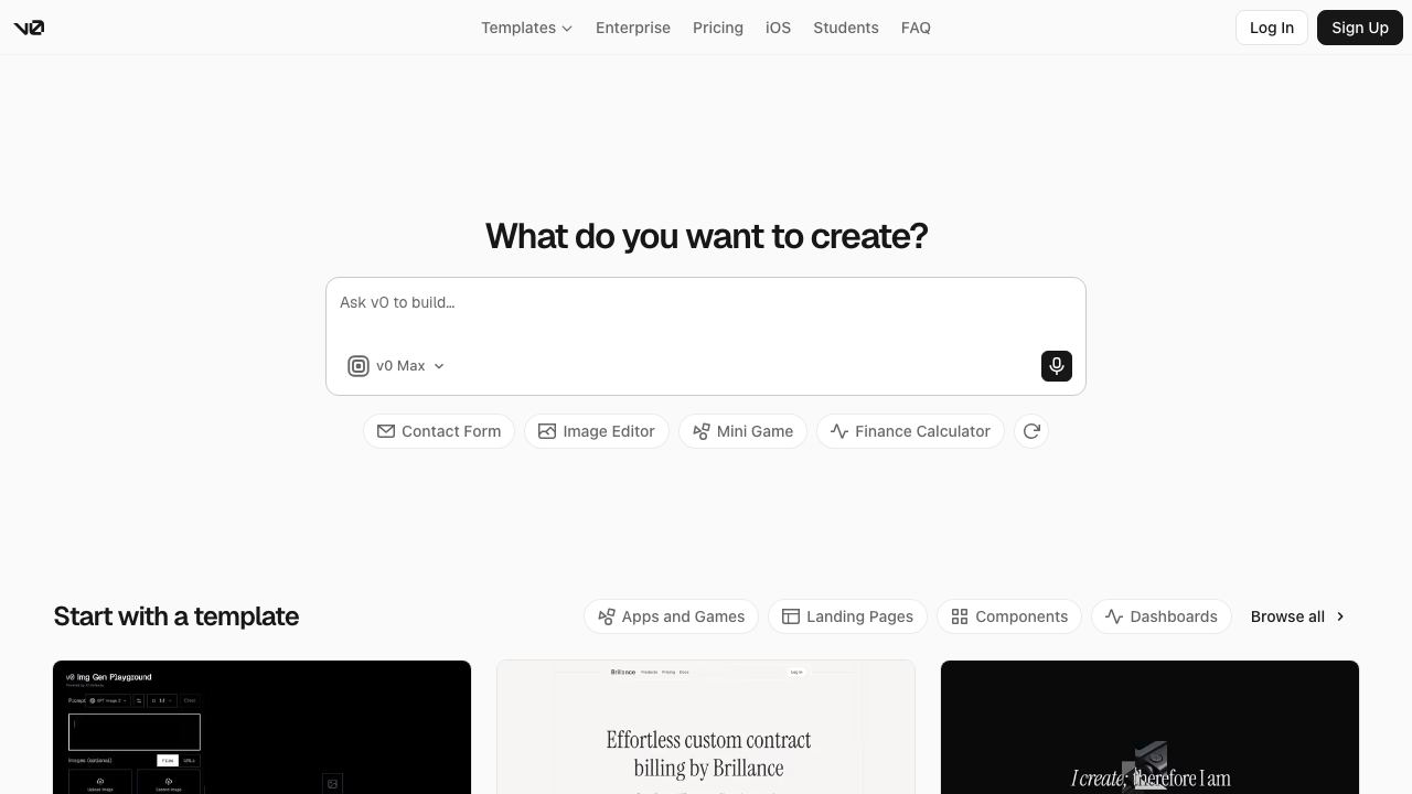v0.dev 网站截图