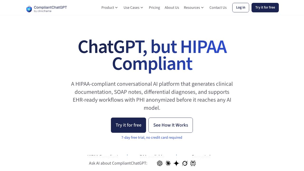CompliantChatGPT 网站截图