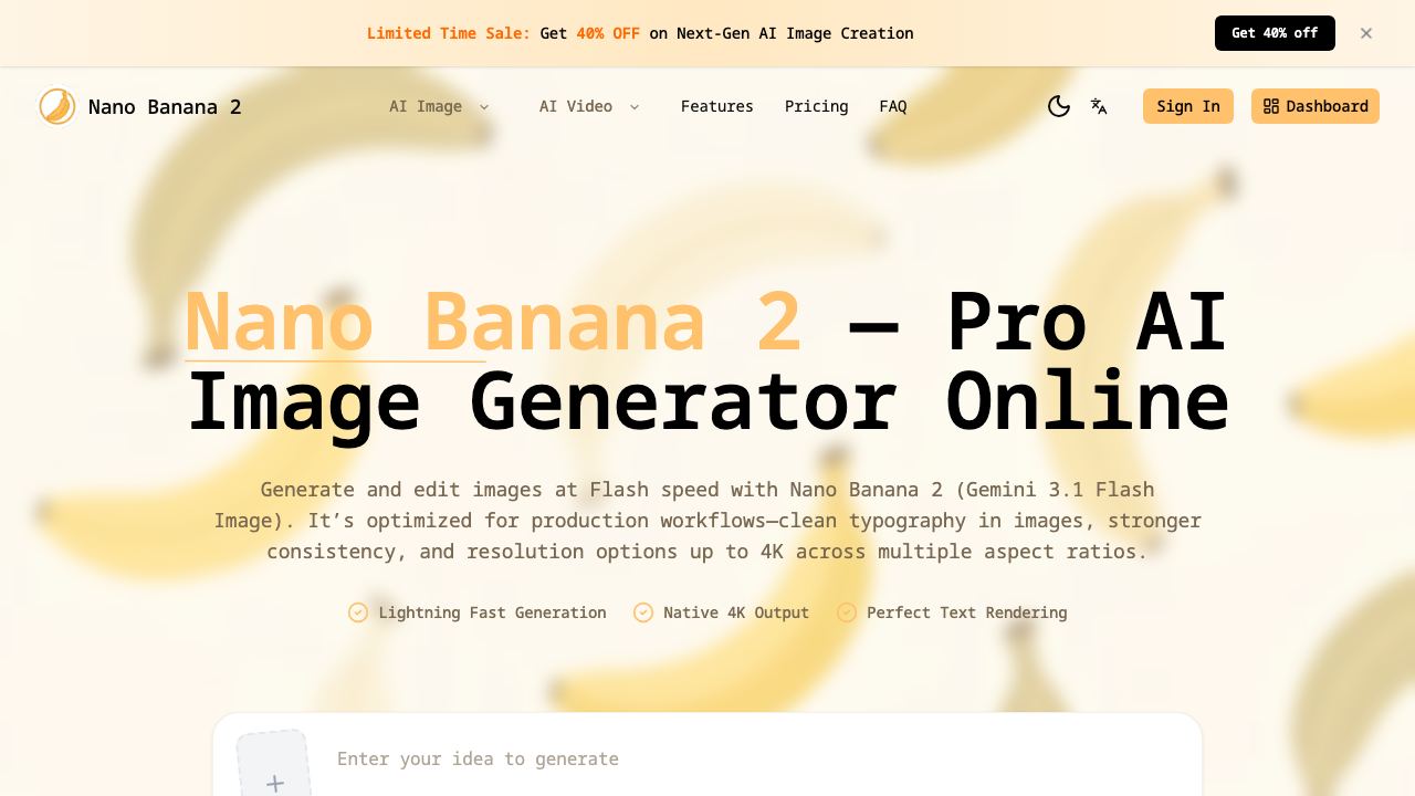 Nano Banana 2 Pro 网站截图