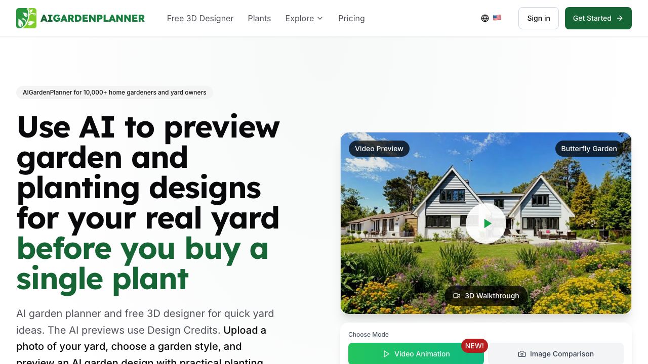 AIGardenPlanner 网站截图