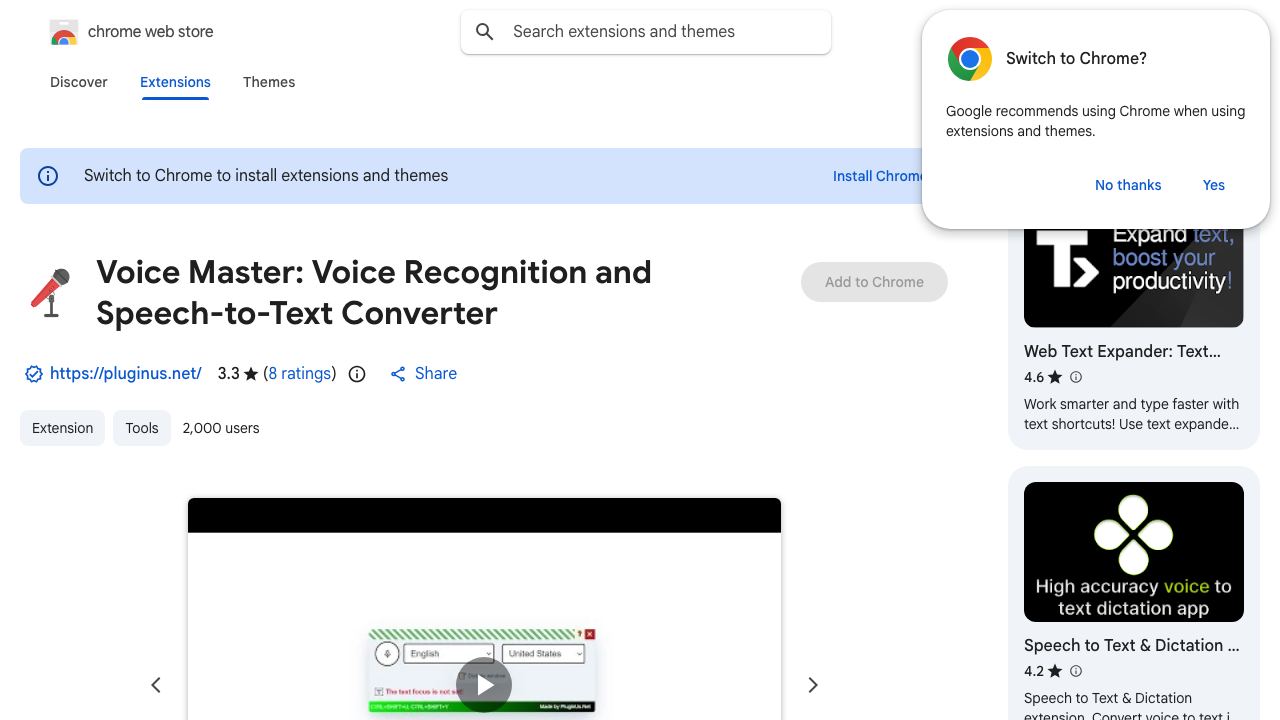 Voice Master: Speech-to-Text Converter (Voice Recognition) website screenshot