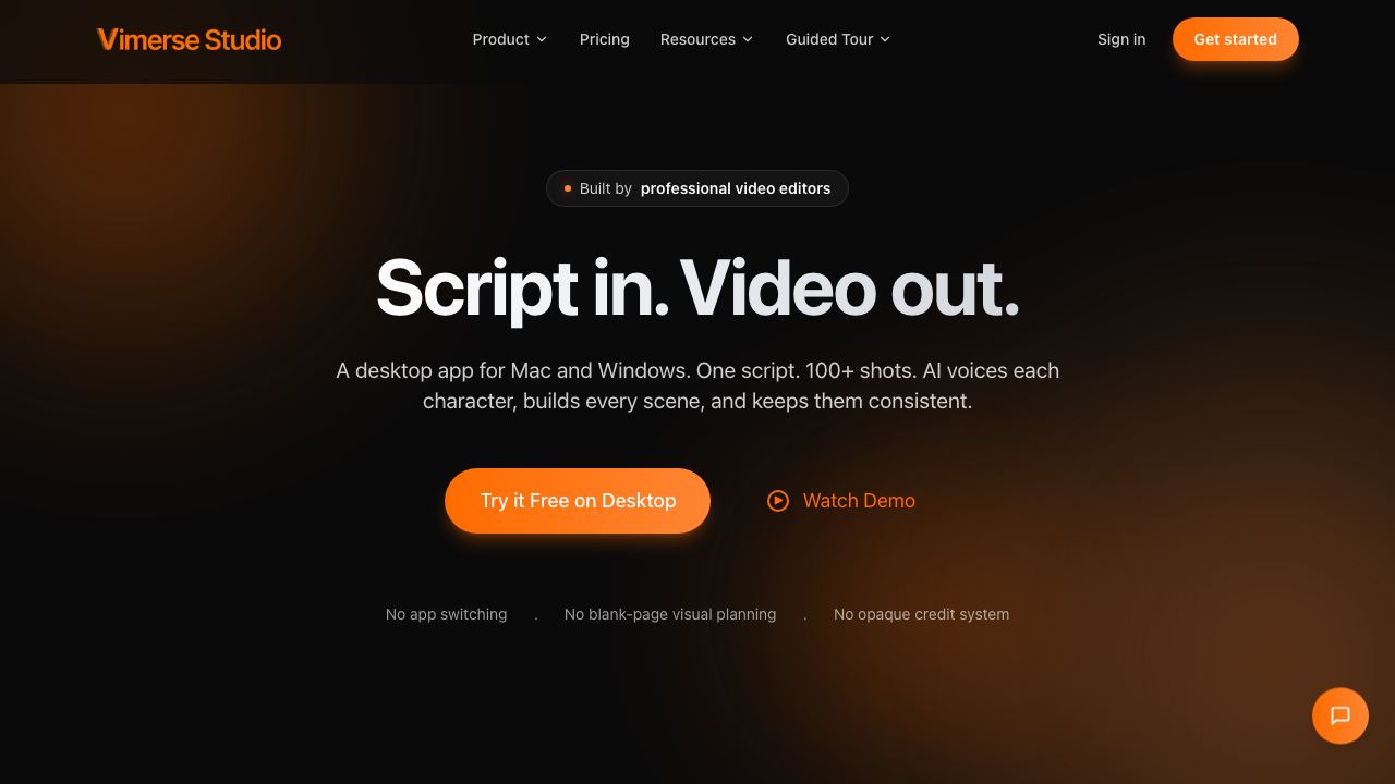 Vimerse Studio 网站截图