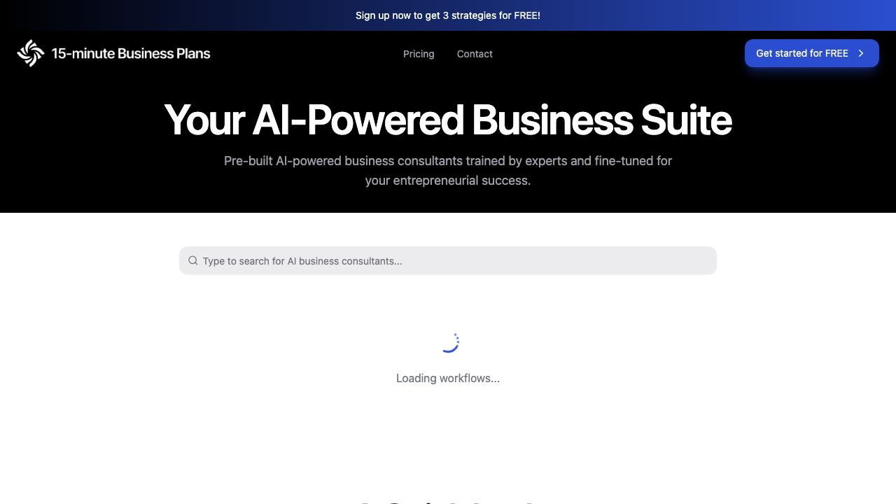 15-minute Business Plans 网站截图