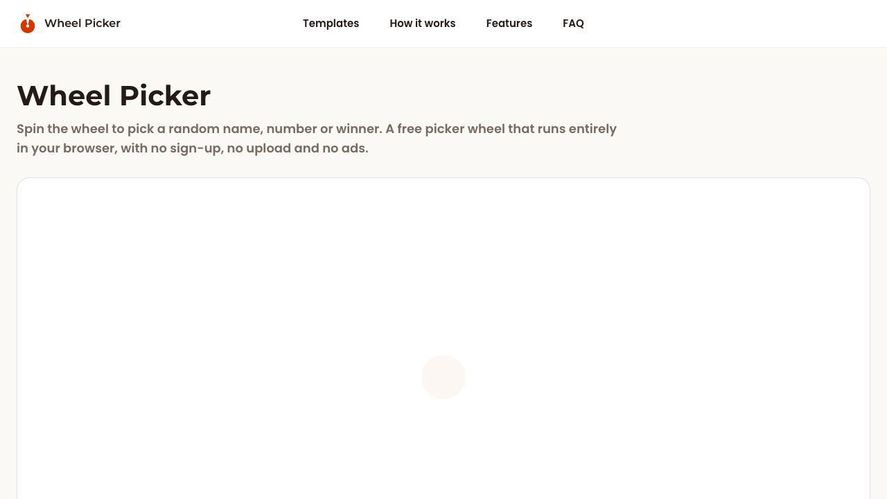 Wheel Picker website screenshot