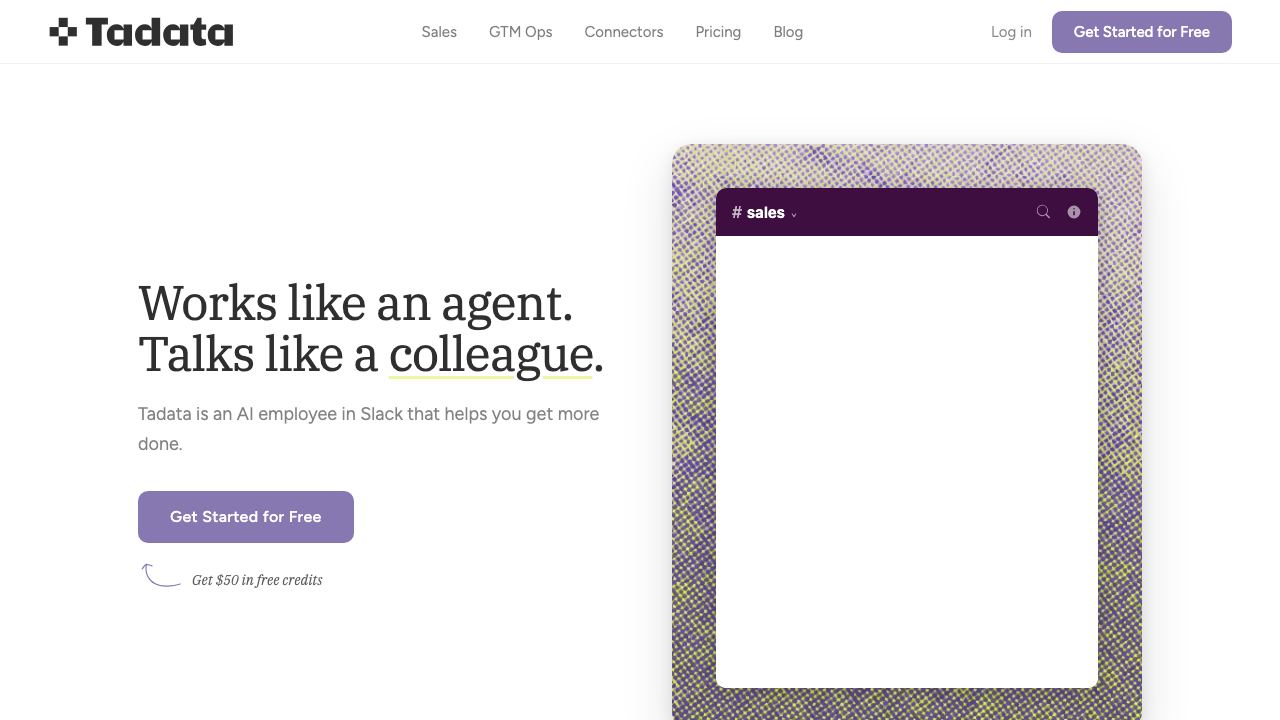 Tadata website screenshot
