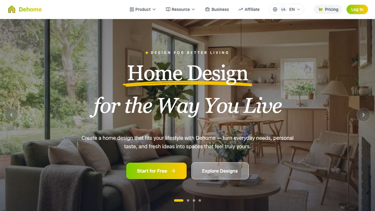 DeHome website screenshot