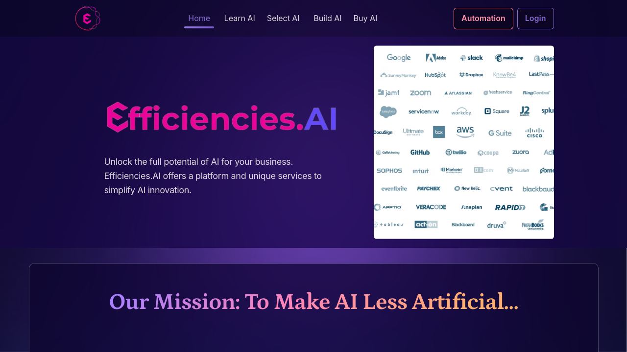 Efficiencies.AI | EQ AIgent™️ website screenshot