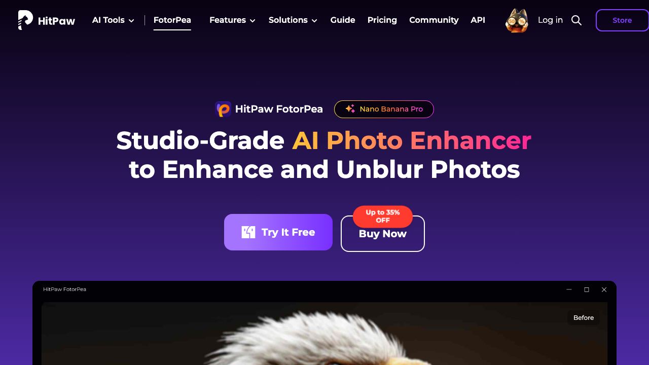 HitPaw Photo AI 网站截图