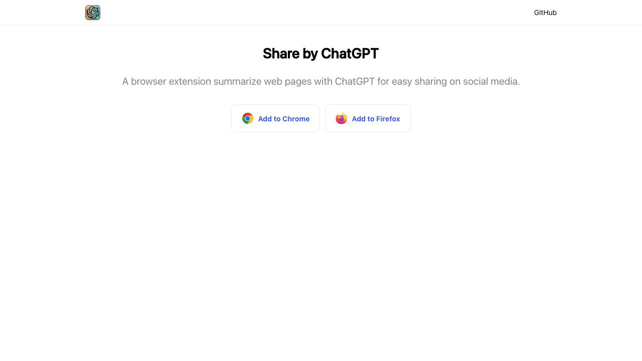 Share by ChatGPT 网站截图