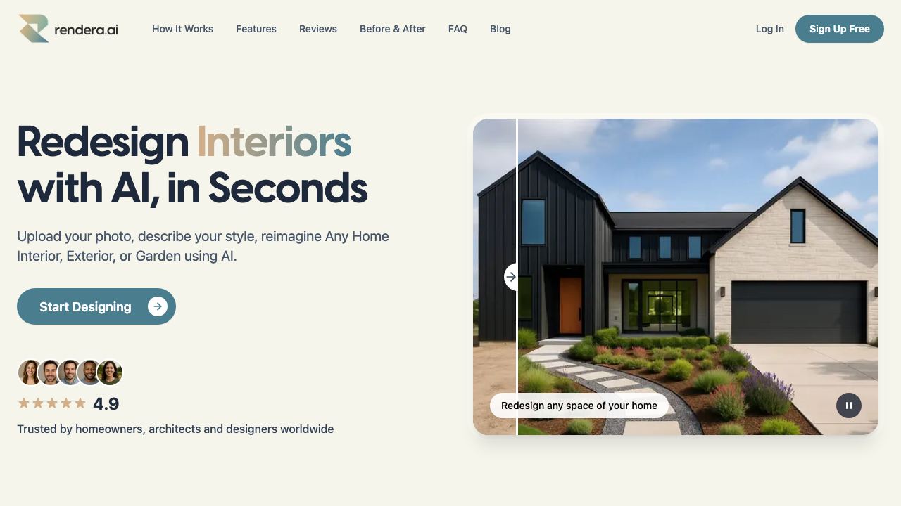 Rendera.ai website screenshot