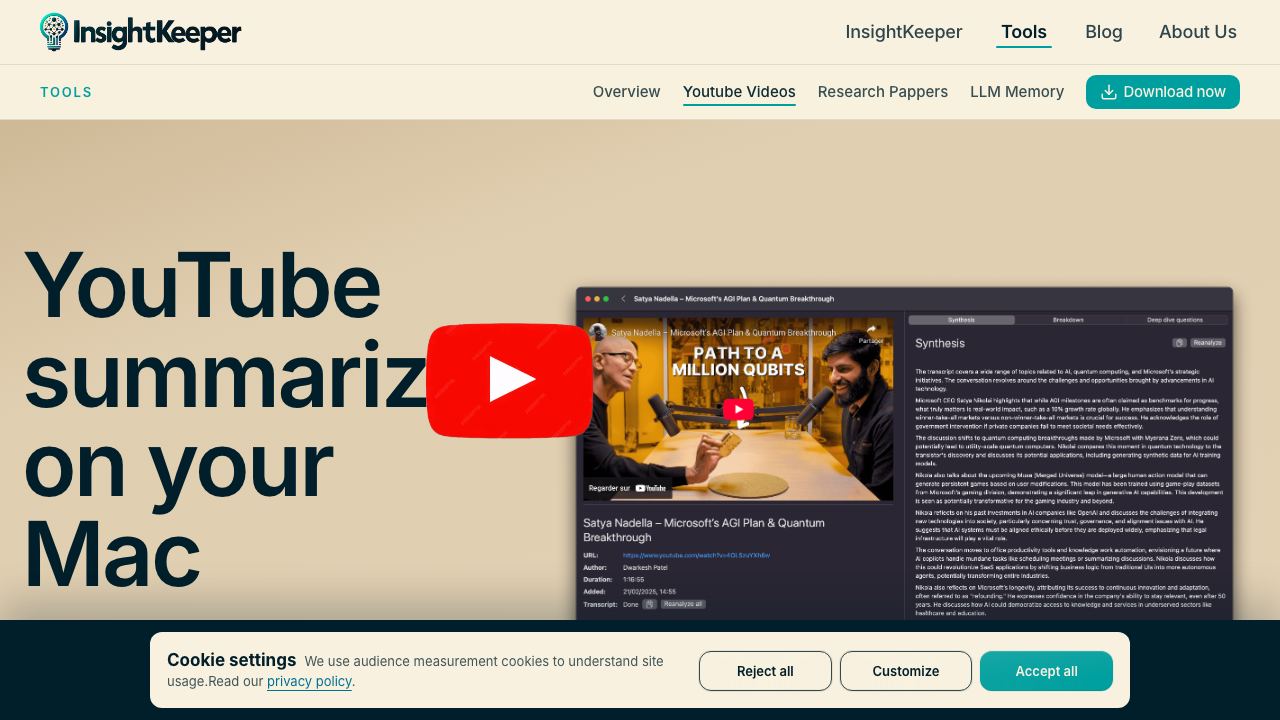 AI Summarizer for YouTube (Mac App Store) 网站截图