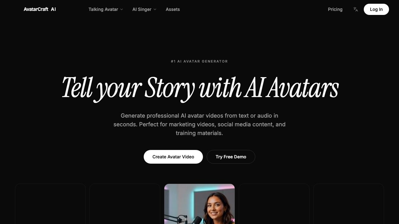 AvatarCraft website screenshot