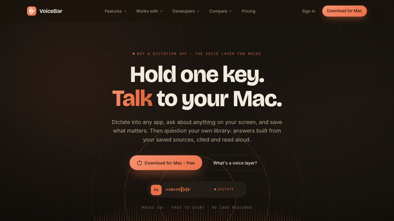 VoiceBar 网站截图