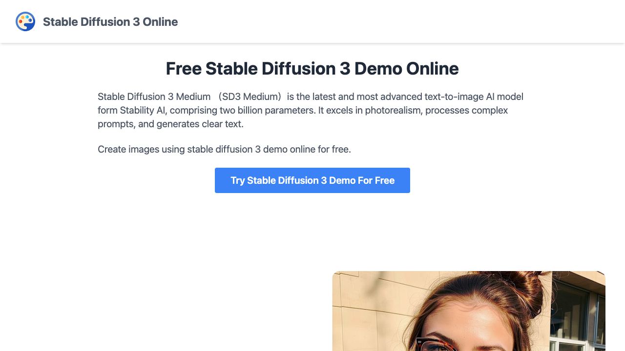 Stable Diffusion 3 Online 网站截图