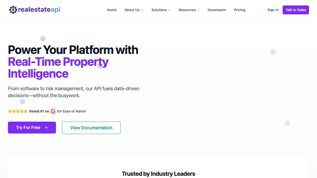 RealEstateAPI.com website screenshot