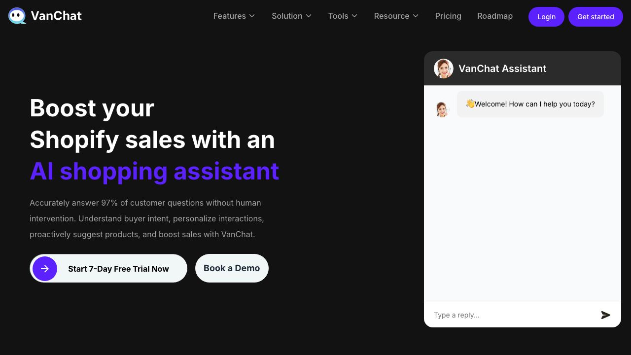 Vanchat website screenshot