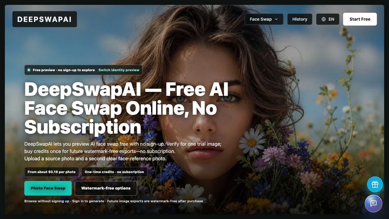Deep Swap AI 网站截图