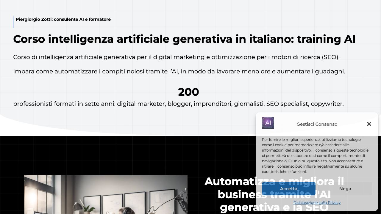 Corso intelligenza artificiale: AI coach 网站截图