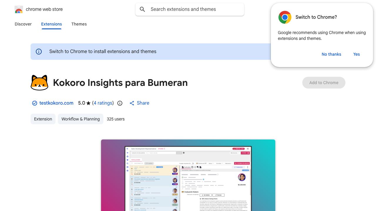 Kokoro Insights para Bumeran 网站截图
