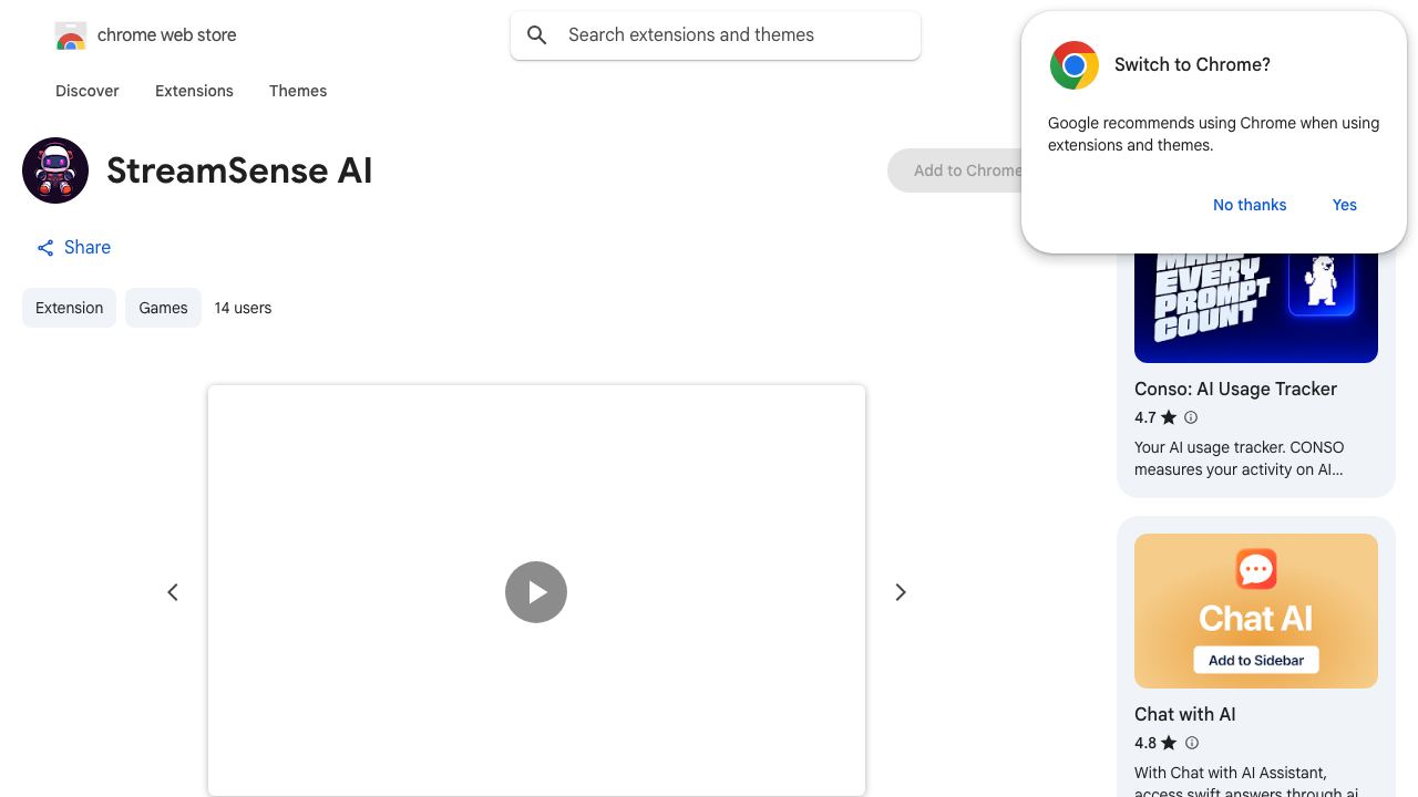 StreamSense AI 网站截图