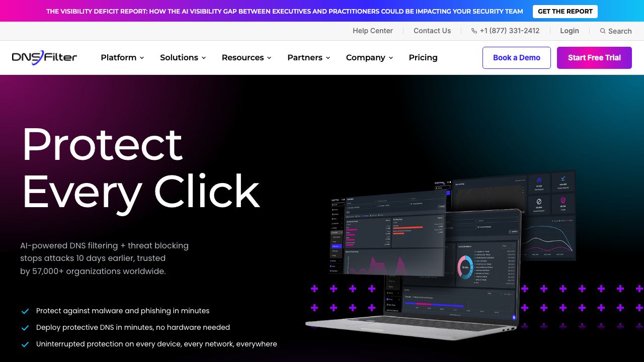 Dnsfilter website screenshot