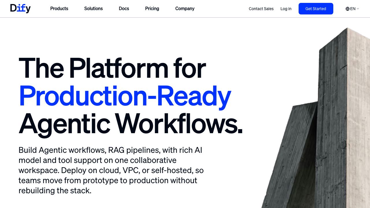 Dify website screenshot