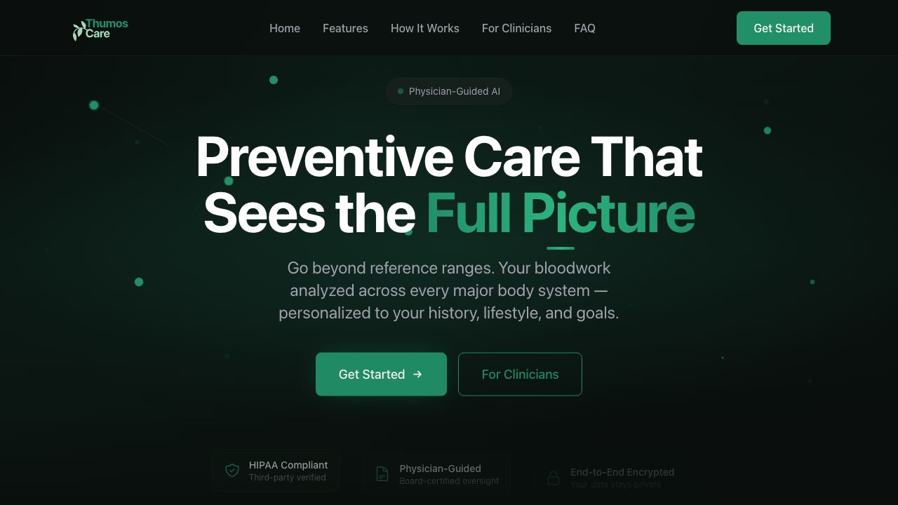 Thumos Care 网站截图