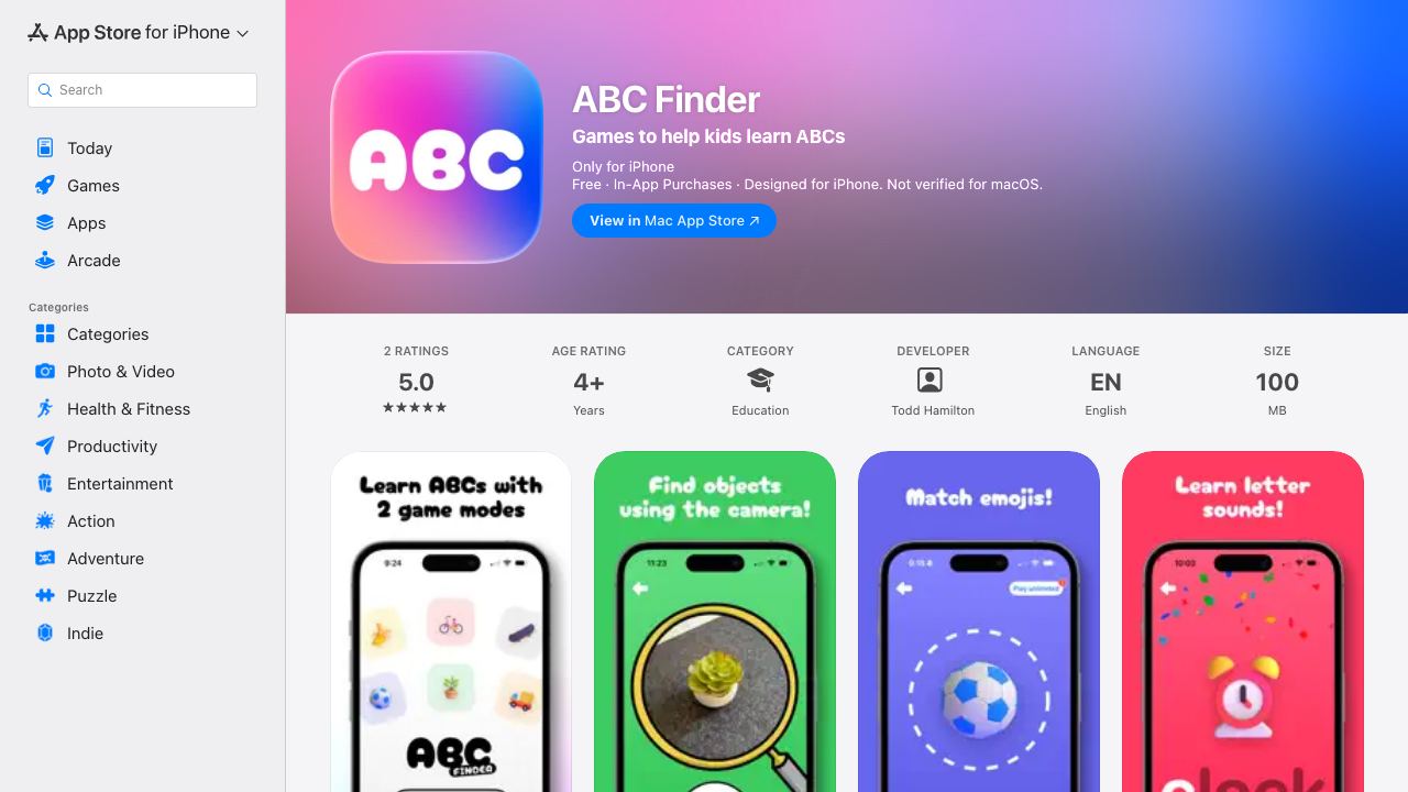 ABC Finder 网站截图