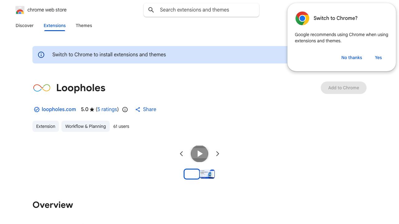 Loopholes 网站截图