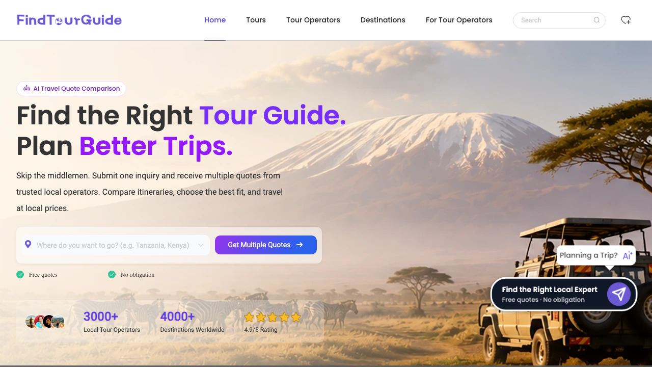 FindTourGuide 网站截图