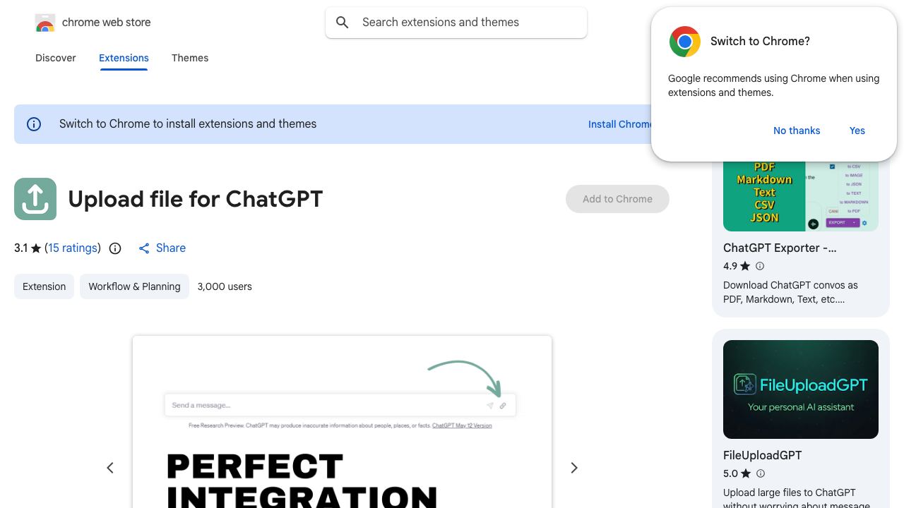 Upload file for ChatGPT 网站截图