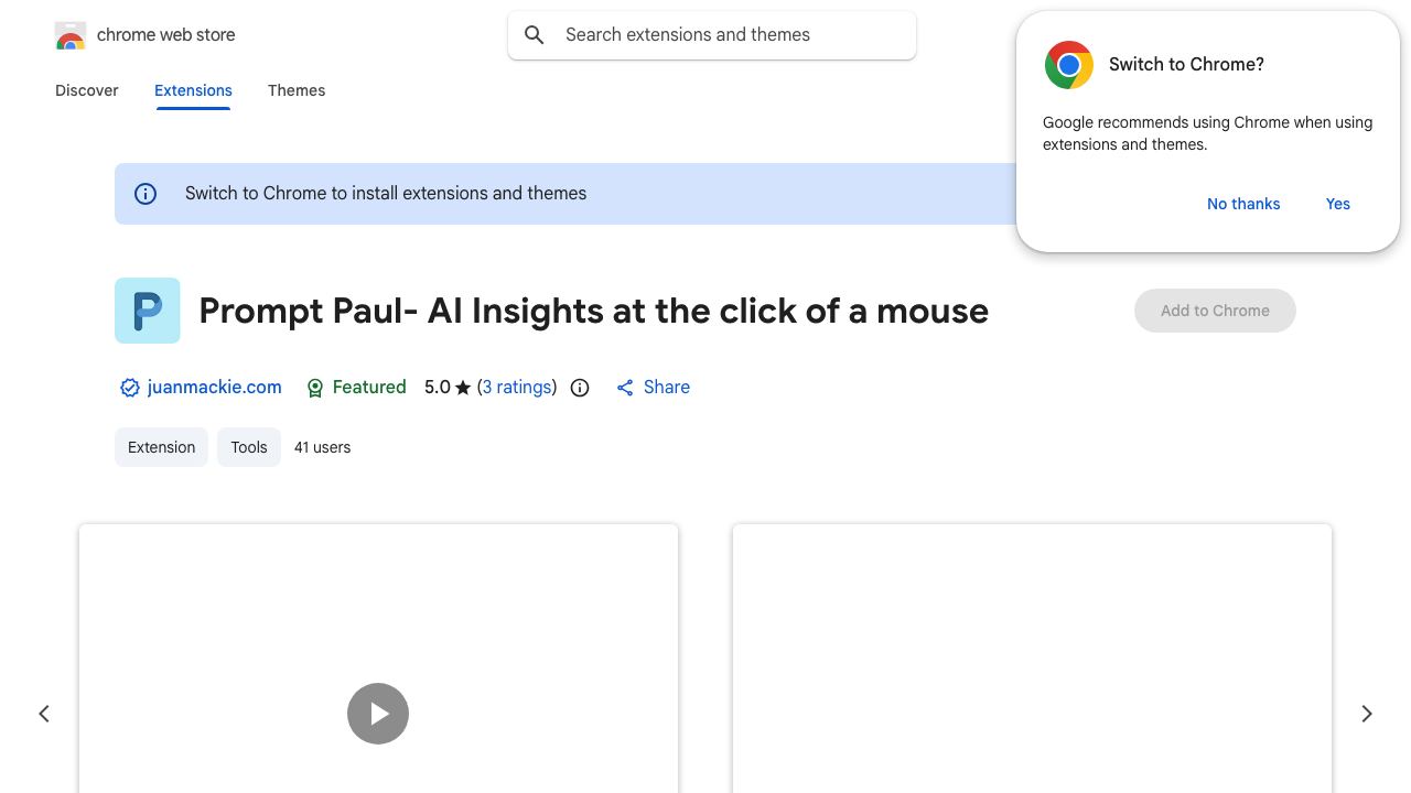 Prompt Paul- AI Insights at the click of a mouse 网站截图