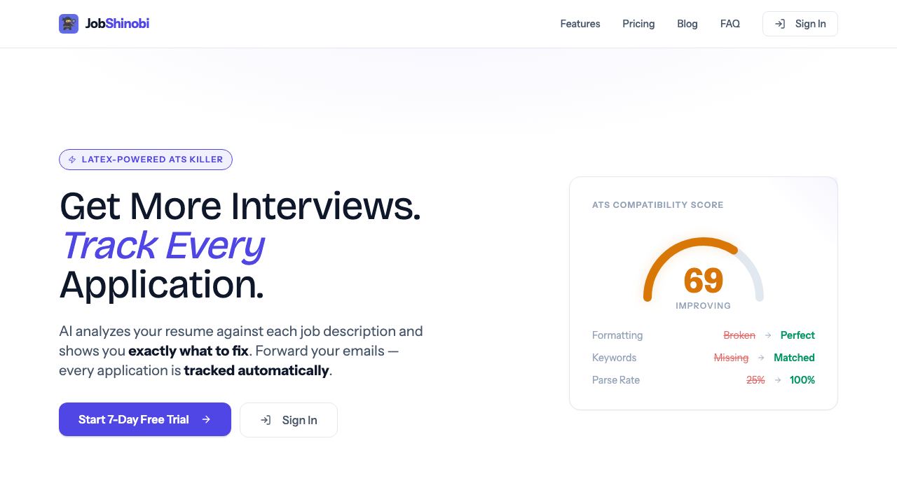JobShinobi website screenshot