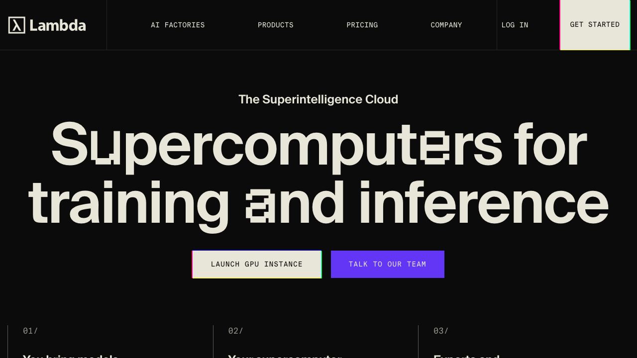Lambda website screenshot