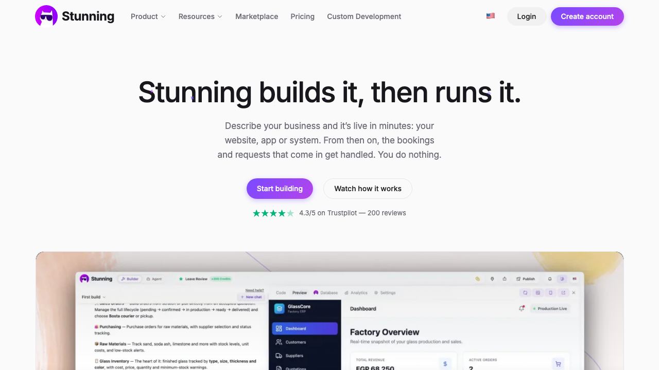 Stunning website screenshot
