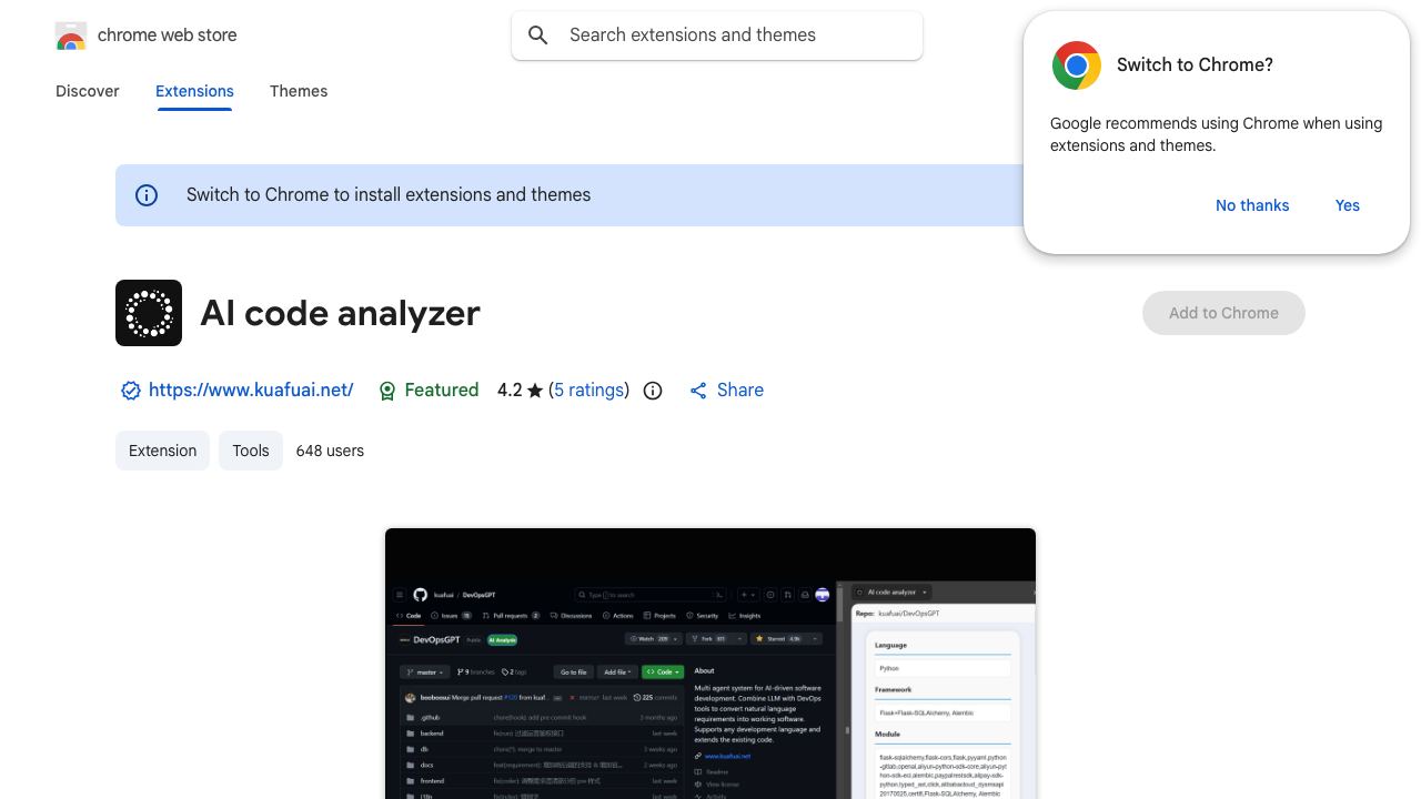 AI code analyzer 网站截图