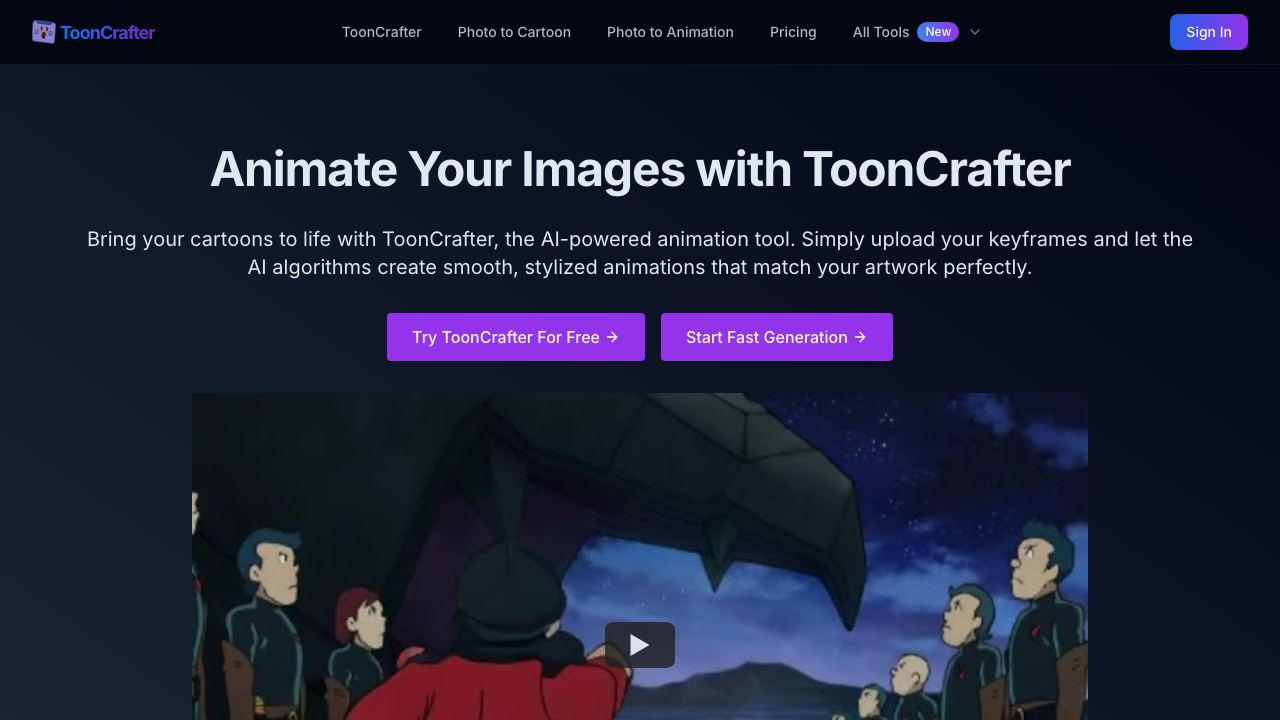 ToonCrafter 网站截图