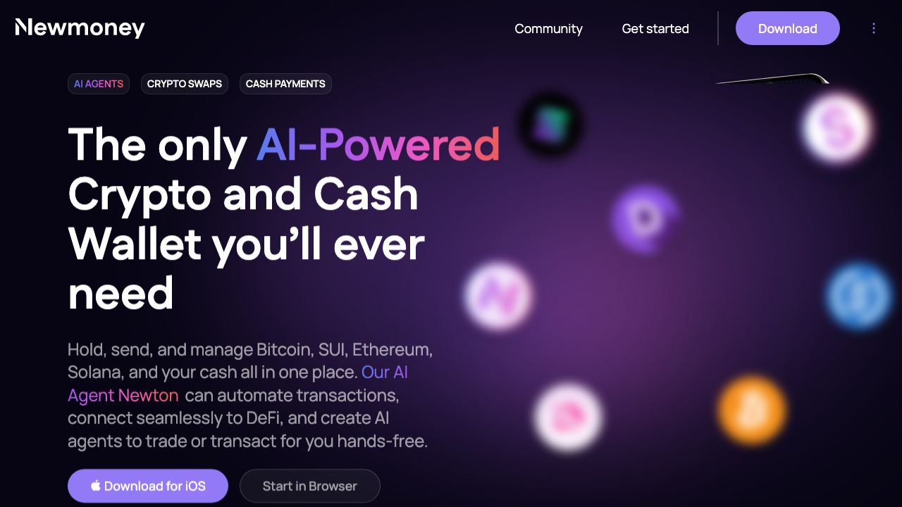 Newmoney.AI 网站截图