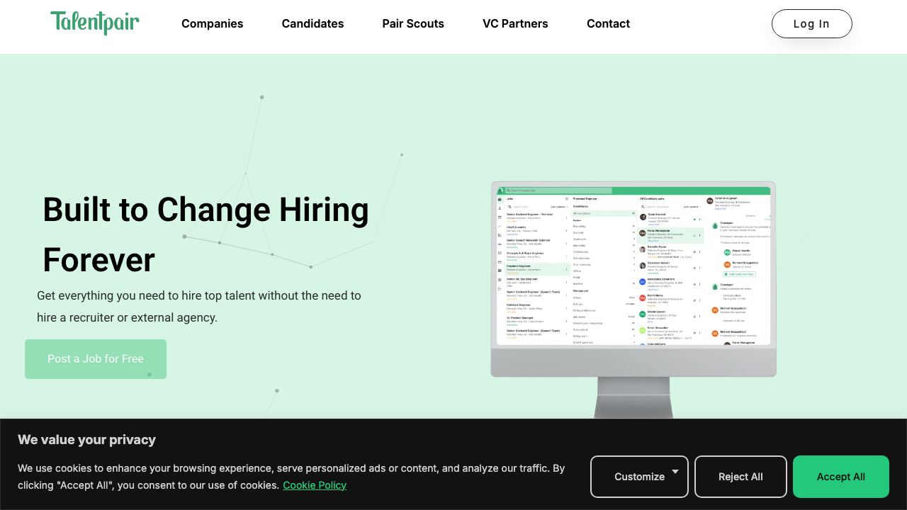 Talentpair 网站截图